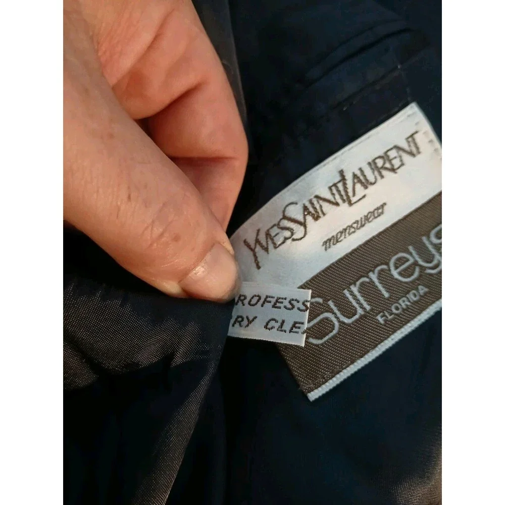 VTG 90s Yves Saint Laurent Men's Charcoal Blazer 40R